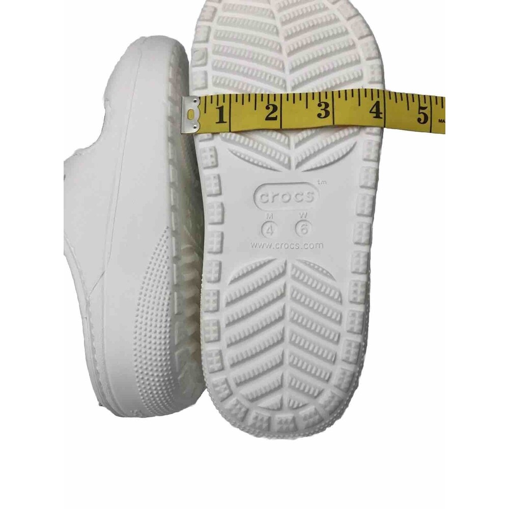 Crocs Classic Cozzy Comfort White Slip On Sandals Men’s 4 Women’s 6 - Picture 11 of 16